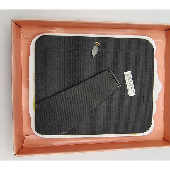 Wedding Day Photo Frame 3.5x5 Bride Picture White Ceramic Bells Flowers 1989 - Picture 12 of 14